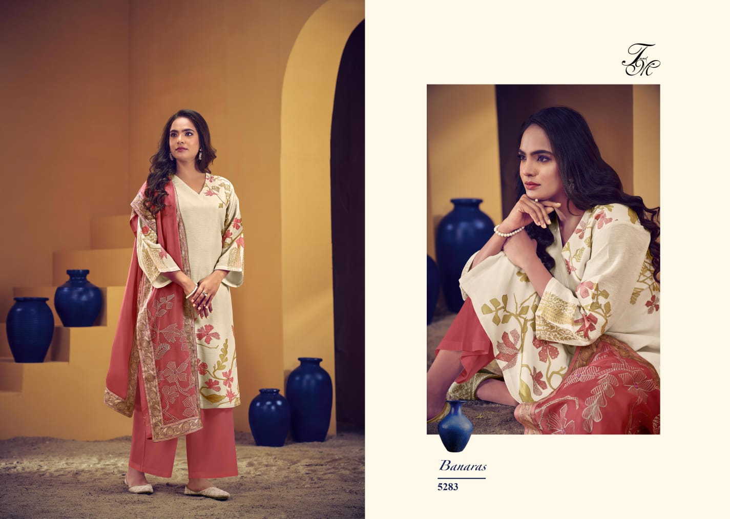 Banaras By T And M Linen Digital Printed Heavy Designer Salwar Kameez Wholesale Price In Surat